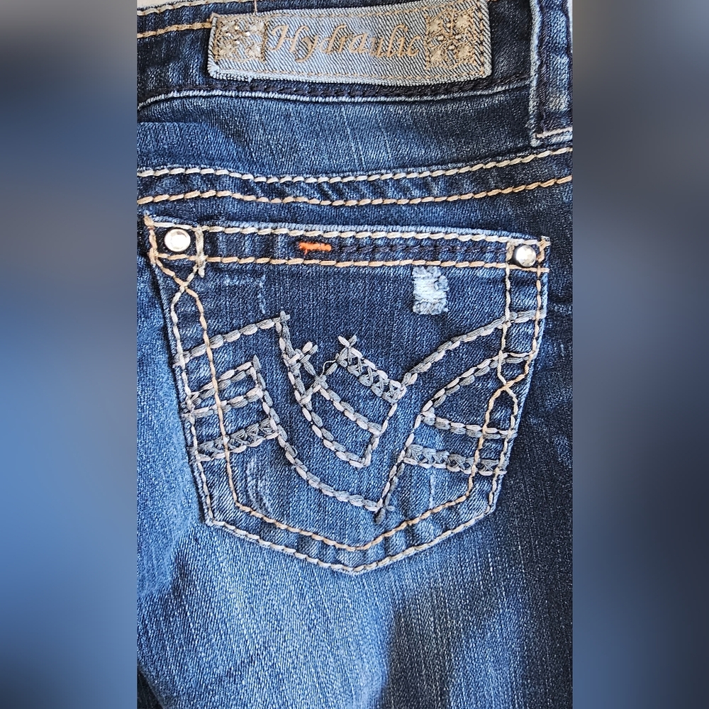 HYDRAULIC JEANS Size 2 Regular Bailey Ripped Skinny Jeans - Picture 3 of 3
